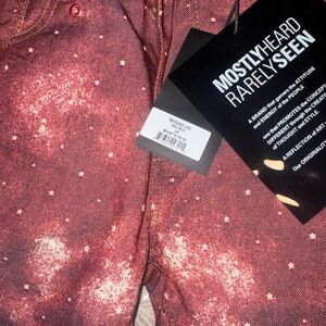 Mastermind Japan Burgundy Starburst Print Jeans